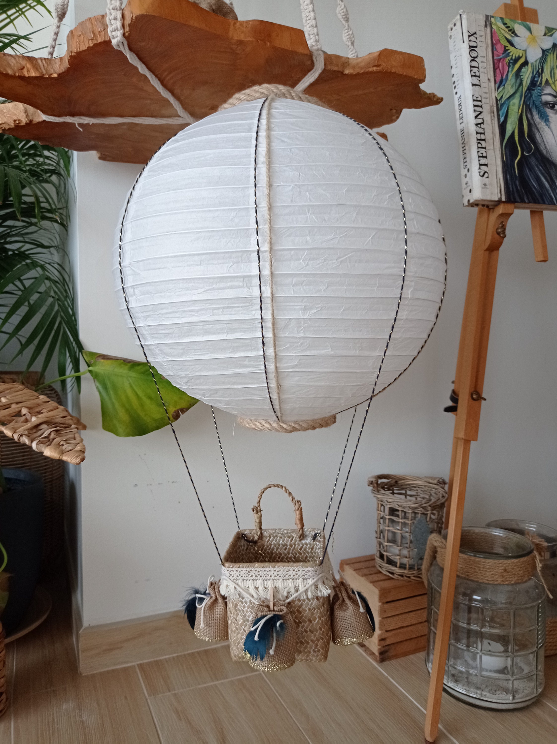 Suspension Montgolfière Personnalisable Pour Chambre d'enfants Faite Main.