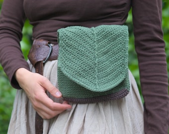 Leaf belt bag by LumenMandala - crochet pattern PDF english