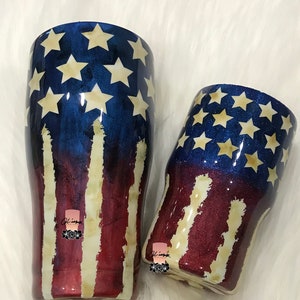 Distressed American Flag Tumblers- Ready to Ship