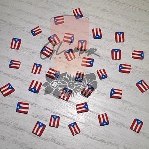 Puerto Rico Flag Polymer Slices - 10mm Large