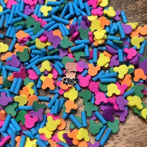 5mm Bright Color Mouse with Sprinkles Polymer Slices -small
