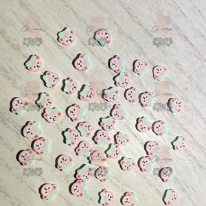 Pink Bear W/ Bow Polymer Slices - 10mm Large