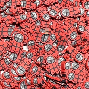 Red Squid Polymer Slices -small 5mm