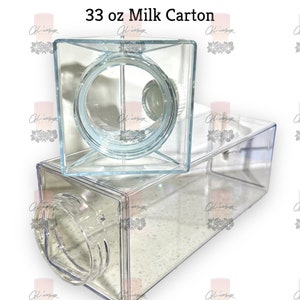 33 oz Milk Carton Acrylic Bottle