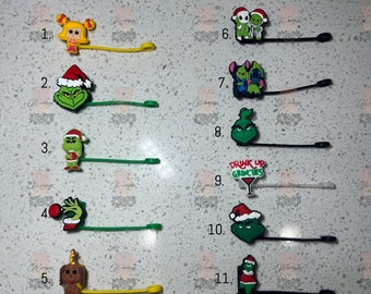 Christmas Straw Toppers/ Reusable Straw Covers
