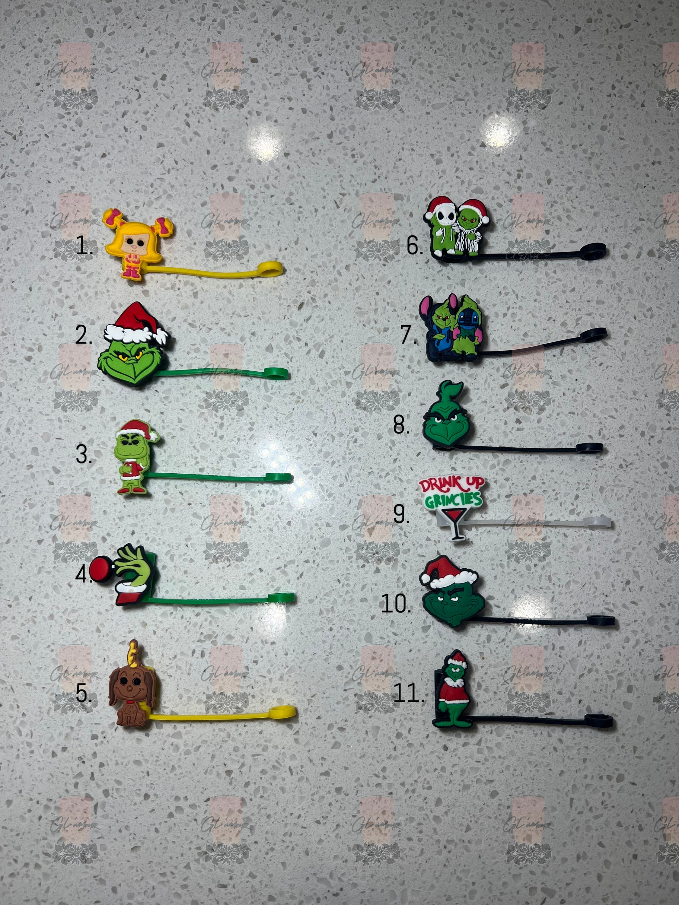 Grinch Straw Topper l Straw Topper l Grinch Straw Cover l Stanley Cup Straw  Topper l Universal Straw Topper
