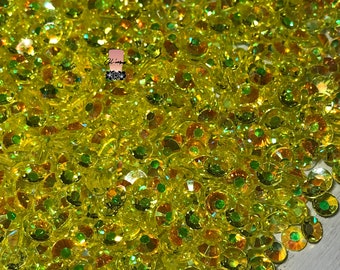 AB Transparent Citrine Flat Back Resin Rhinestones - 1000 pcs