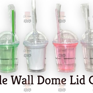 Glass dome cold cups with straw – Madhouse Prints