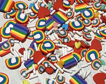 Pride Mix Polymer Slices -small 5mm and large 10mm