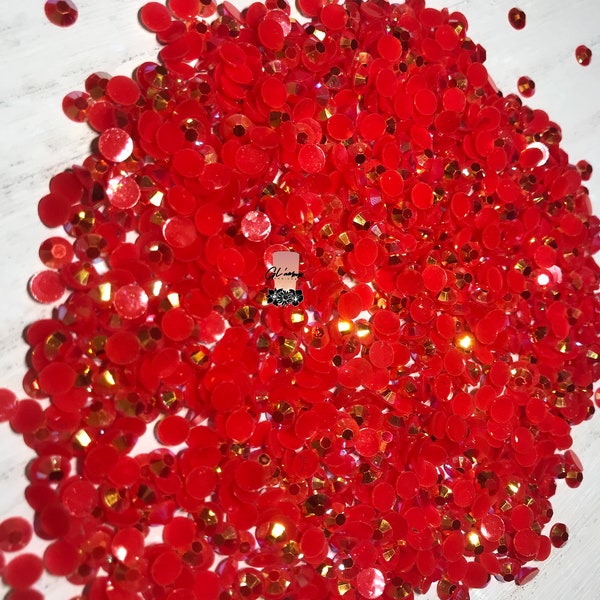 AB Jelly Red Flat Back Resin Rhinestones - 1000 pcs