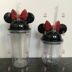 Mouse Red Bow Ears Acrylic Tumbler