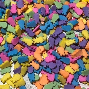 5mm Easter Bright Color Bunnies Polymer Slices -small
