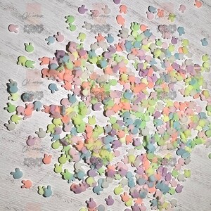 Bunny Head Mixed Colors Glow in The Dark Polymer Slices - 5mm Small