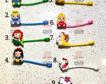 Princess Straw Toppers/ Reusable Straw Covers