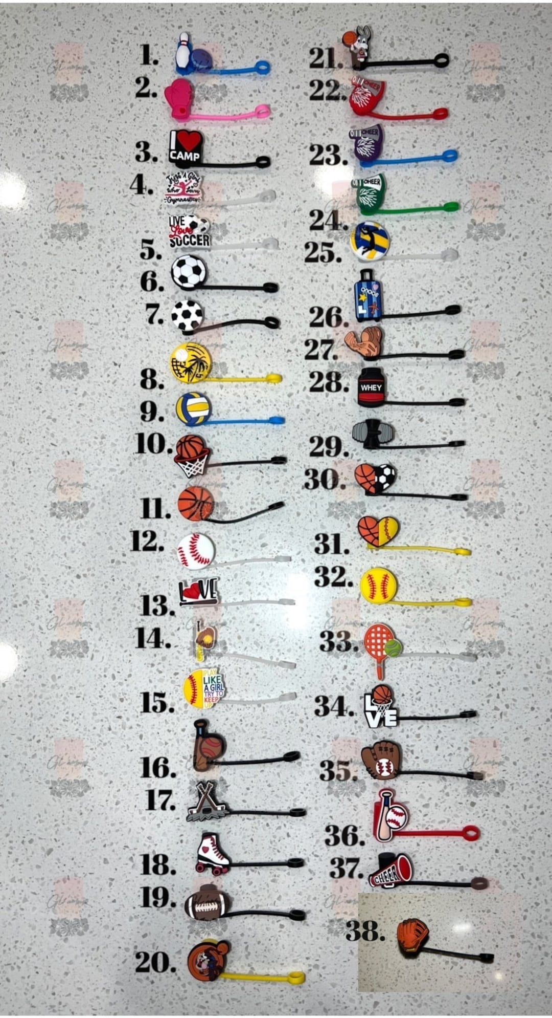 Straw Topper Silicone Straw Charm Football Straw Topper