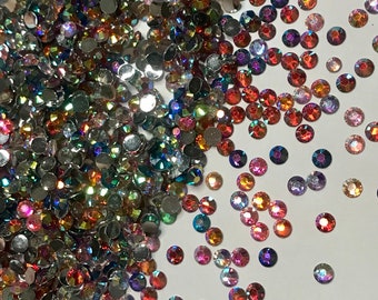 AB Mix of 11 Colors Flat Back Resin Rhinestones - 1000 pcs