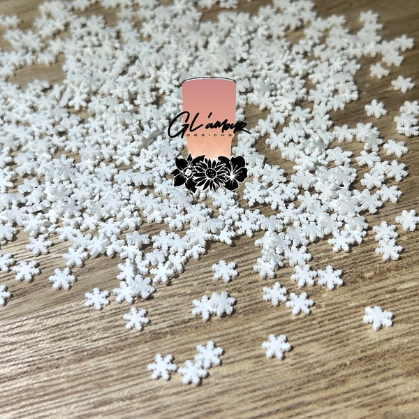 White Snowflake Polymer Slices - 5mm Small