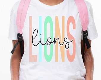 PNG - Custom Multicolor School Mascot Shirt - School Mascot design - School Shirt - Sublimation PNG - Colorful School Mascot - PNG Files
