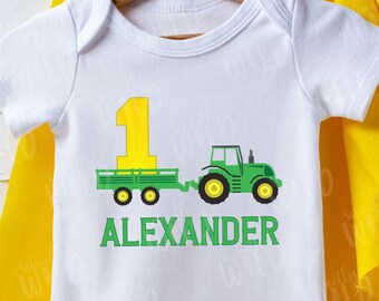 Custom Age and Name Birthday Tractor PNG File - Sublimation design - Happy Birthday - Custom Digital Download - Birthday Boy - Tractor PNG