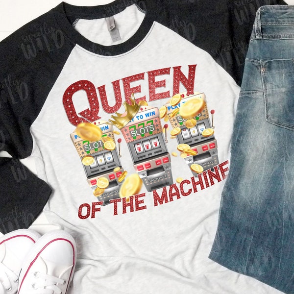 PNG - Bundle Queen of the Machines - Sublimation Download - Casino Design - Gambling Shirt - Instant Download - Jackpot - Slots