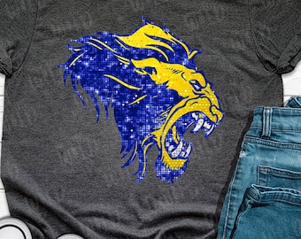 PNG - ANPASSAD Paljettmaskot - Sport Säsong - Ditt Lag - Maskot Laganda Skjorta Design - Trendig Lagandakläder - Sparkle Spirit