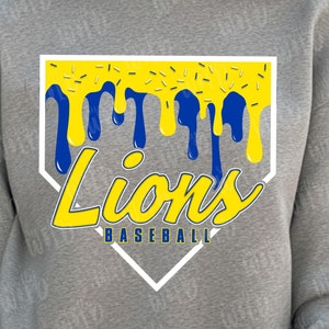 PNG - CUSTOM Baseball Team Spirit Swoosh Shirt Design - Spring Ball Season - Baseball Season - Home Plate - Drip Ice Cream Icing Team Design