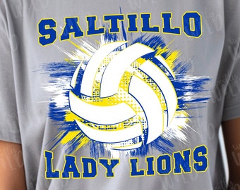PNG - CUSTOM Volleyball Team Mascot Spirit Shirt Design - Volleyball Season - Bump Set Spike - Your Mascot Team Colors Spirit Shirt Design