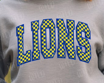 PNG - Custom COLOR Checkered Letter Mascot Shirt - Custom School Mascot design - School Shirt - Sublimation DTF Design - School Team Mascot