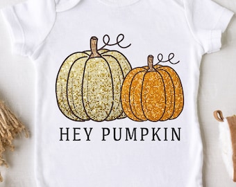 PNG - Hey Pumpkin Sequins - Fall Shirt - Faux Sequin Style - Ladies Fall Design - Fall Baby Gift Design - Autumn Design Png
