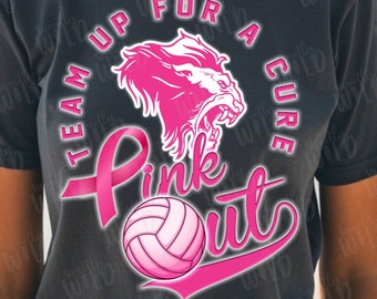 PNG - CUSTOM School Mascot Pink Out Shirt - Custom Team School Logo - School Shirt - Breast Cancer Awareness - Pink Out Mascot Sport Team