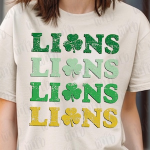 PNG - CUSTOM School Mascot Shirt - Custom Team School Logo - Shamrock Clover Mascot - Sublimation - DTF - School Team Name - St Patricks Day