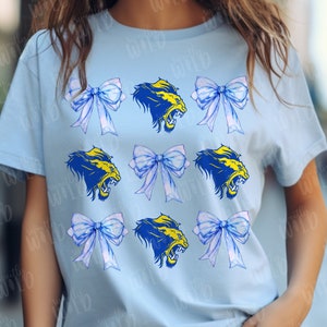 PNG - Custom YOUR School Mascot Shirt - Coquette Bow School Mascot design - School Shirt - Sublimation DTF Design - Coquette Spirit Wear