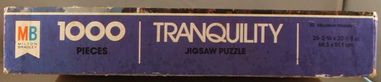 Vintage © 1978 MB Tranquility 1000 Pc. Puzzle #4878-20 "mountain ...