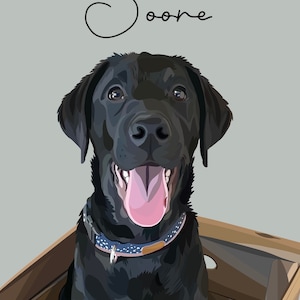 May include: A black Labrador Retriever puppy named "Boone" sits in a wooden crate. The puppy is looking directly at the camera with its tongue sticking out.