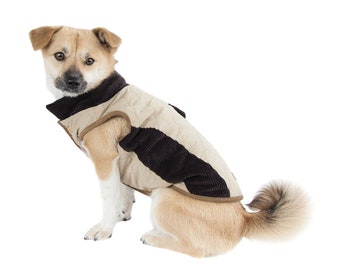 Classic Quilted Beige Dog Vest // dog clothing // dog coat // dog fashion // dog clothes // pet costume // dog fashion // holiday gift