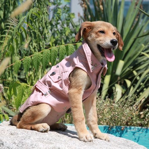 Faux Leather Dog Biker Vest // dog jacket // dog clothes // pet costume // dog fashion // gift for dogs // holiday gift // leather jacket