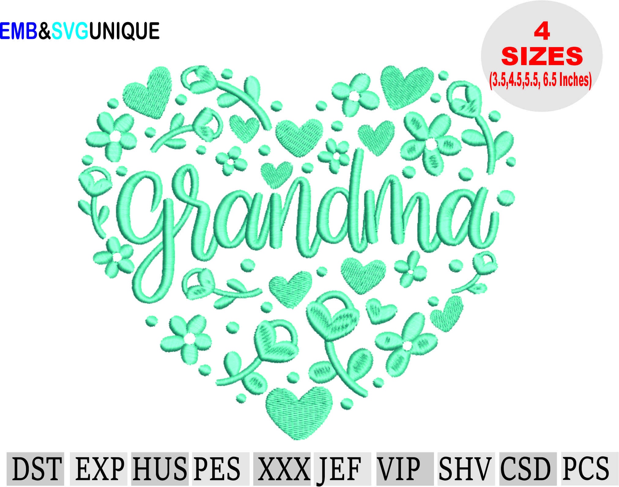 Grandma Embroidery Design Machine Embroidery Grandparents Etsy