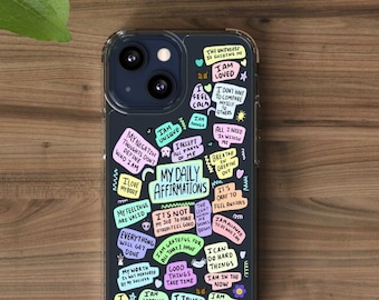 Aesthetic Quote Phone Case, Inspirational Phone Case, Mental Health Phone Case, Aesthetic Clear Phone Case Daily Affirmations Self Love Gift