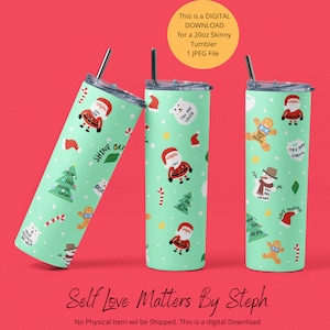 20oz Weihnachtsbecher PNG, Weihnachtsbecher Sublimation, Santa Tumbler Wrap, Nahtloser Becher Wrap, Weihnachtsbecher Sublimation Design PNG