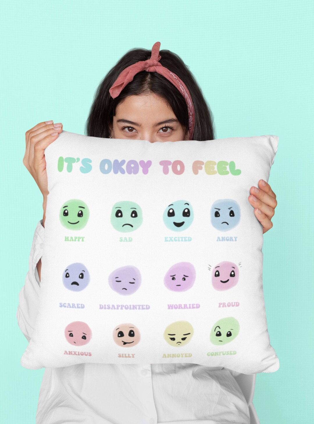 Feelings Pillow Therapy Pillow Child Therapy Office Decor Etsy