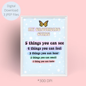 Grounding Technique Poster, Coping Skill Poster, Mental Health Digital Print, School Counselor Office Decor Elementary, School Psychologist