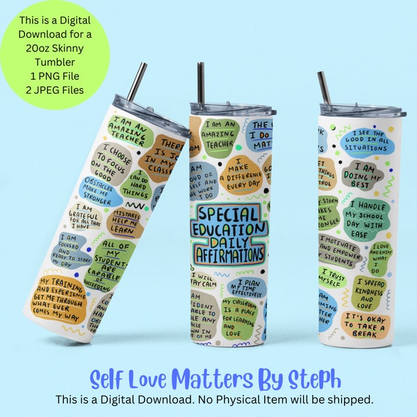 Special Education Teacher Tumbler Wrap, Teacher Tumbler Design Sublimation, Teacher Tumbler Wrap, Teacher PNG 20oz, Skinny Tumbler PNG File