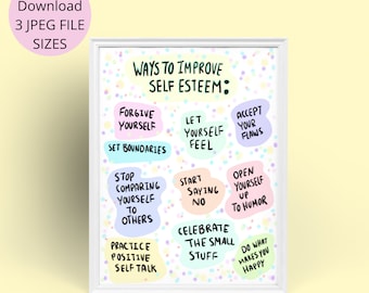 Mental Health DIGITAL PRINT, School Psychologist Office Decor, School Counselor Office Decor, Instant Download, Therapist Decor, Printable