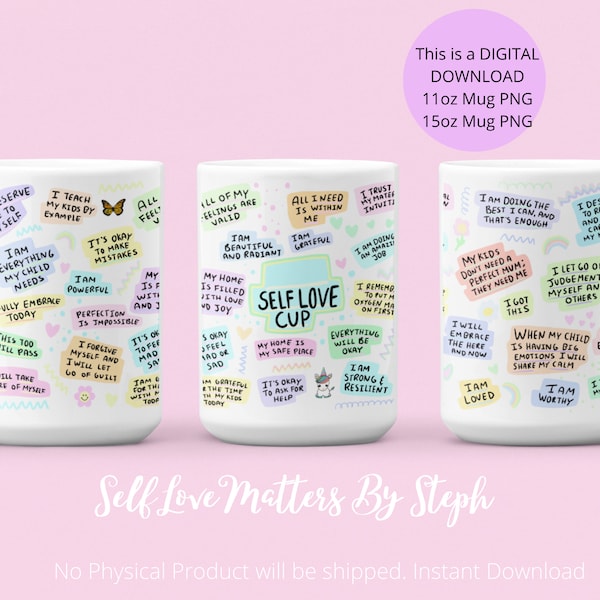 Custom Blank Mum's Self Love Cup Design PNG File