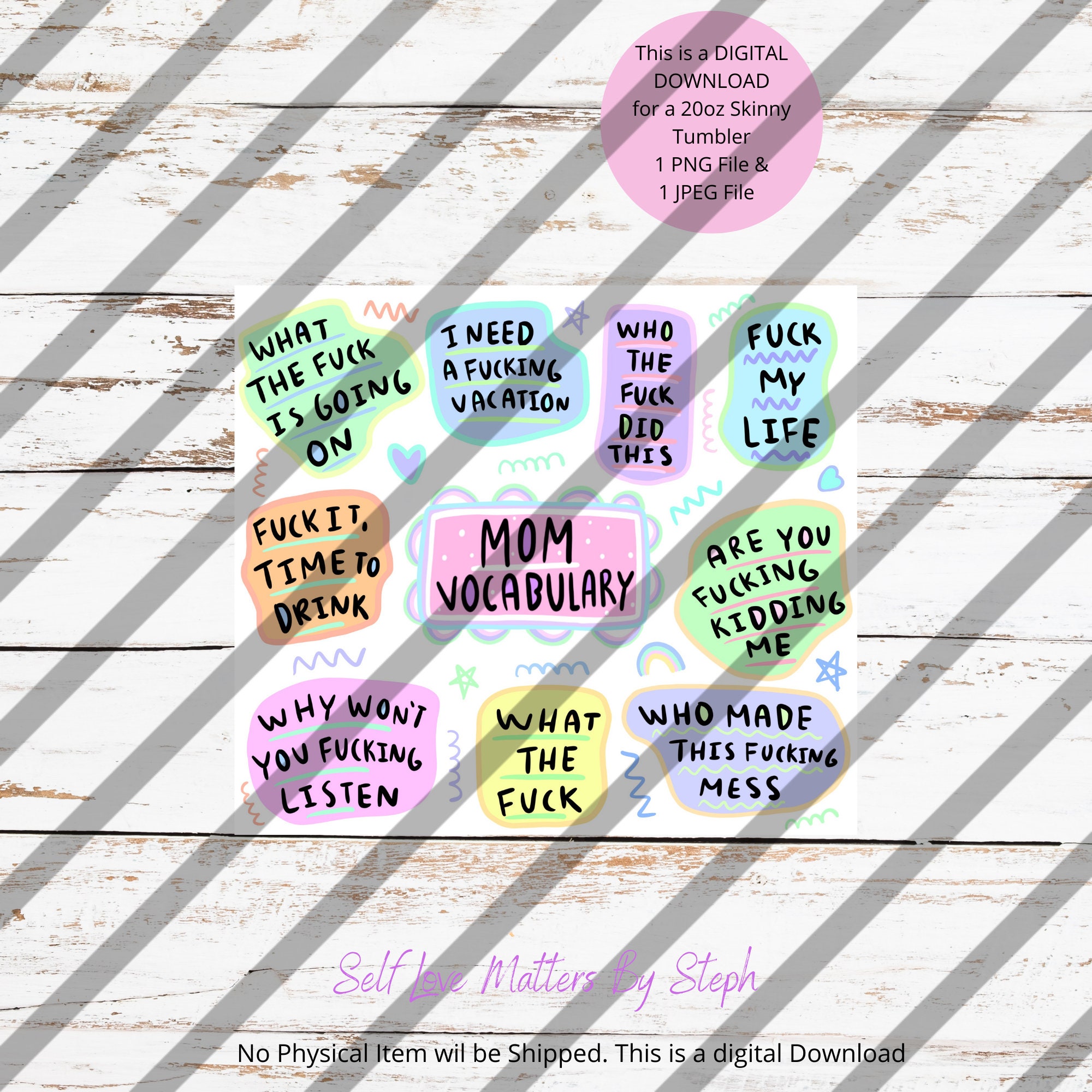 Mom Vocabulary 20oz Tumbler Sublimation Design PNG Digital Download Mom  Tumbler PNG Funny MOM Tumbler Wrap Funny Mom Gift Mom Tumbler Design  (Instant Download) 