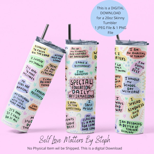 Special Education Teacher Tumbler Wrap, Teacher Tumbler Design Sublimation, Teacher Tumbler Wrap, Teacher PNG 20oz, Skinny Tumbler PNG File