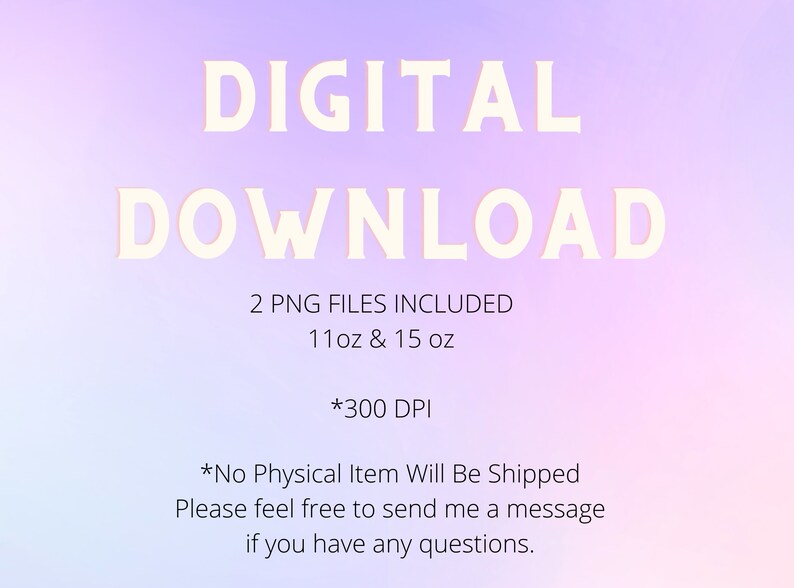 Puede incluir: Descarga digital de dos archivos PNG para etiquetas imprimibles, una para 11 oz y otra para 15 oz. Las etiquetas son de 300 DPI. *No se enviar&aacute; ning&uacute;n art&iacute;culo f&iacute;sico* No dudes en enviarme un mensaje si tienes alguna pregunta.