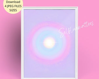 Aura Arte Digital Aura Poster Imprimível Arte de Parede Decoração Estética Decoração Psicodélica 70s Gradiente Poster Retro Gradiente Poster Grainado Gradiente