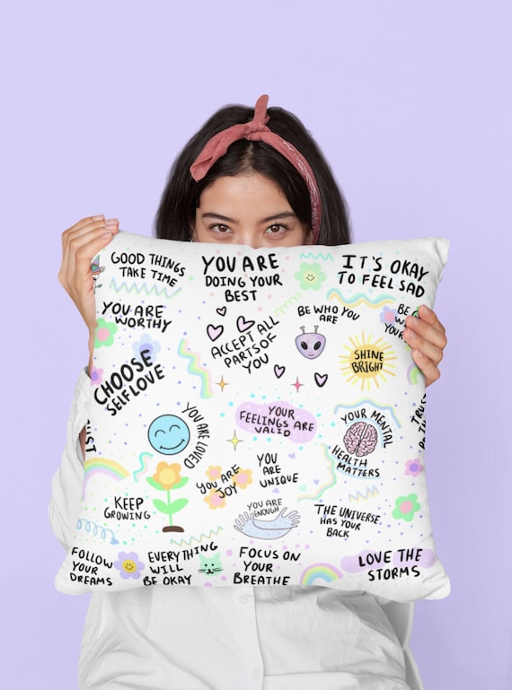 Mental Health Pillow, Cute Throw Pillow, Decorative Throw Pillows For Couch, Therapy Pillow, Gift For Her, Therapist Office Decor, Counselor