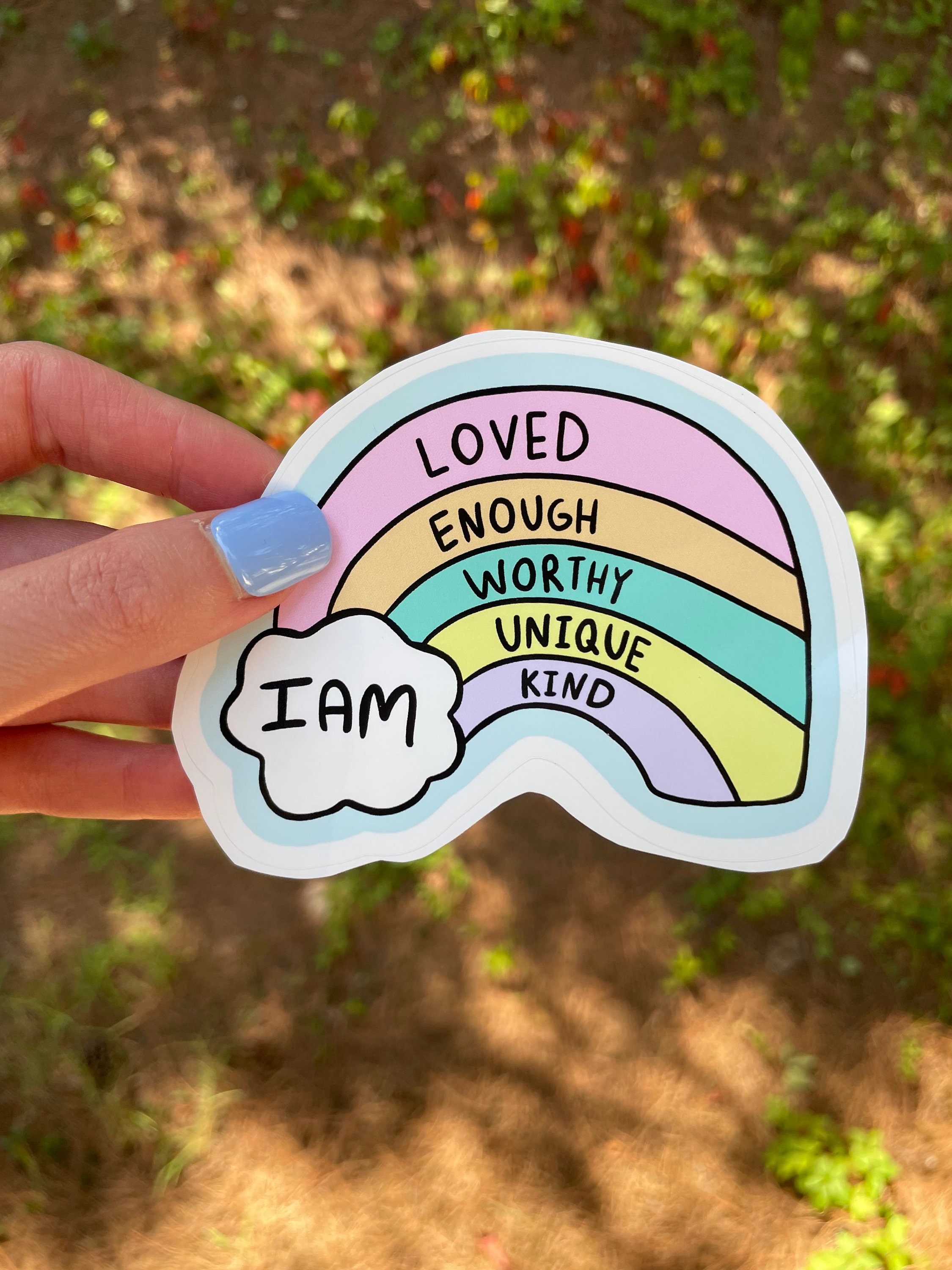 Positive Affirmations, Rainbow Vinyl Sticker, Mental Health Sticker ...